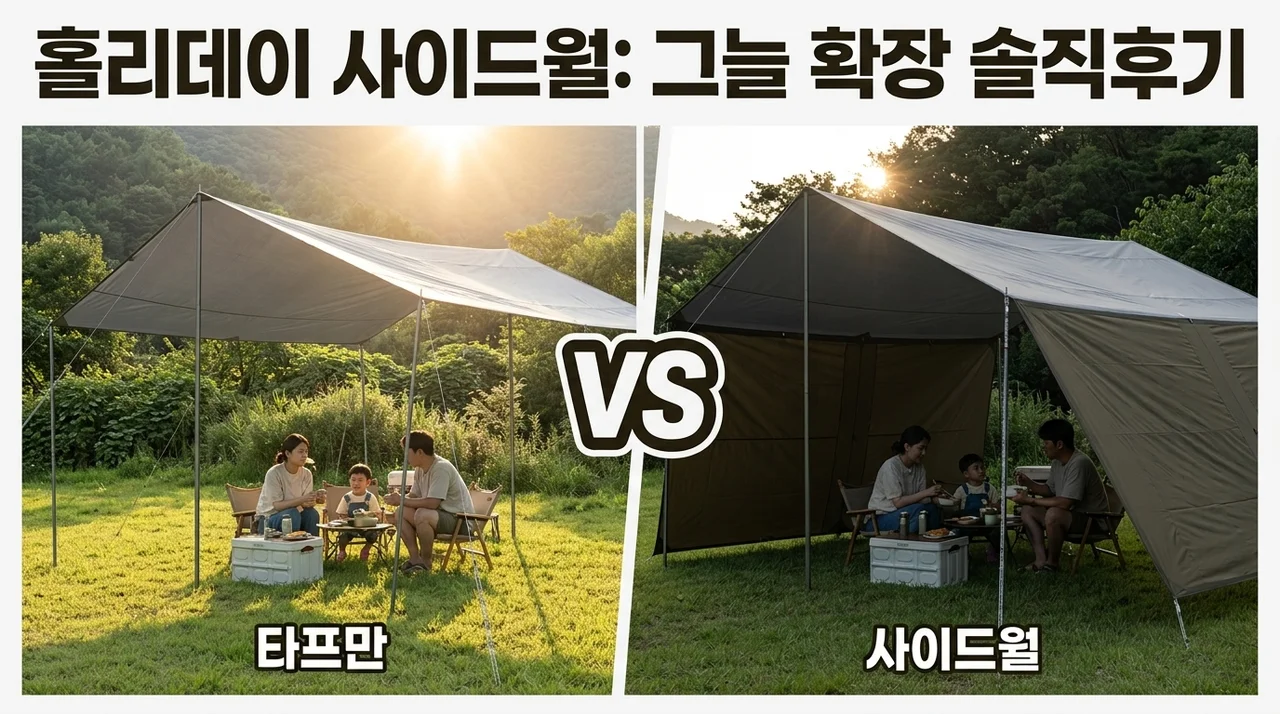 홀리데이 렉타 타프 사이드월, 캠핑 그늘 확장 꿀템 솔직 후기