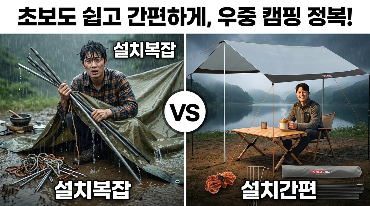 빈슨메시프 티클라 렉타 타프, 초보 캠퍼도 우중 캠핑 성공하는 비결