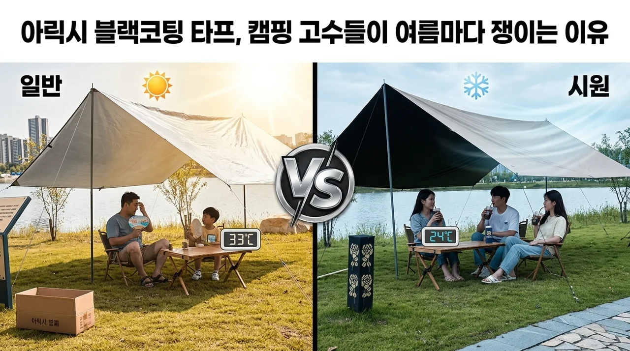 아릭시 블랙코팅 타프, 캠핑 고수들이 여름마다 쟁이는 이유