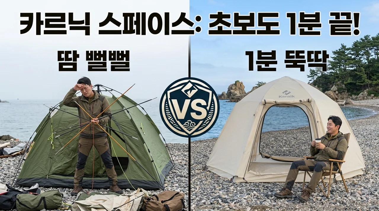 카르닉 스페이스 원터치 텐트, 초보 캠퍼도 1분 만에 설치 끝!