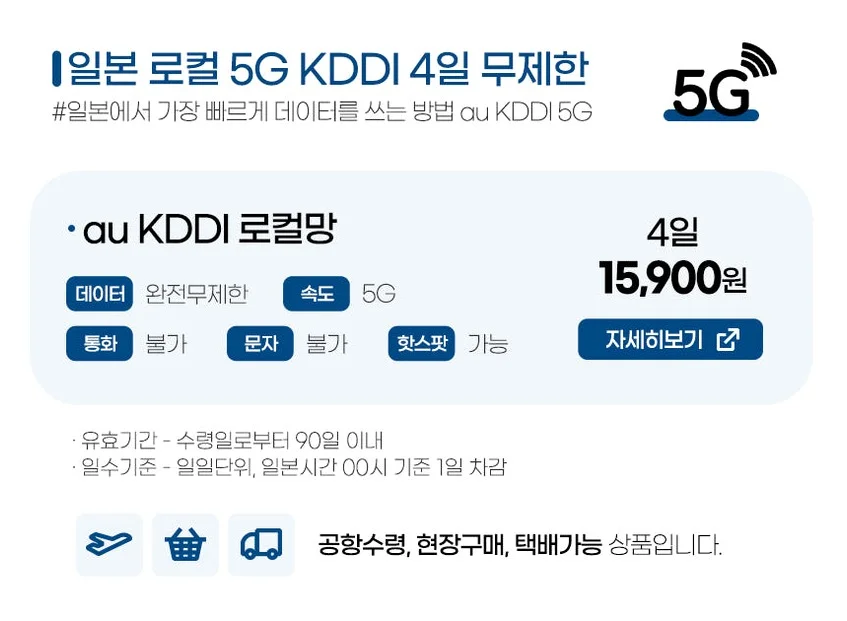 일본유심 도쿄 오사카 후쿠오카 소프트뱅크 데이터무제한 매일1GB 1일 인천공항수령 상세 이미지 6