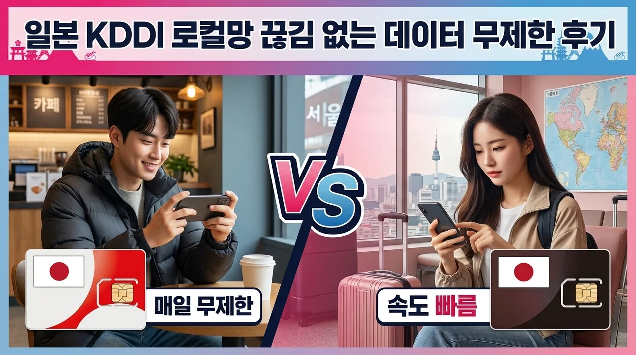 일본유심 추천, 현지에서 끊김 없는 KDDI 로컬망 데이터 무제한 후기