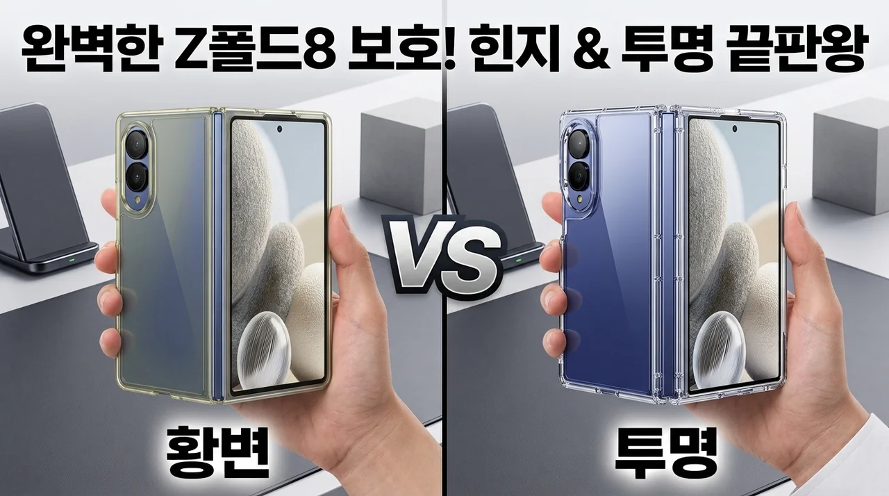 빅쏘 레빅터프 갤럭시Z 폴드8 케이스, 힌지 보호와 투명함의 끝판왕