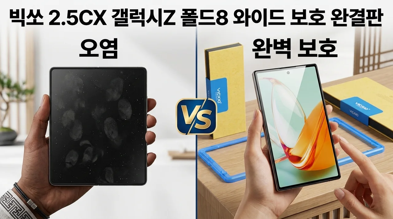 빅쏘 2.5CX 강화유리, 갤럭시Z 폴드8 와이드 액정 보호의 완성