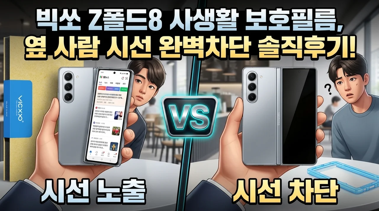 빅쏘 Z폴드8 사생활 보호필름, 옆 사람 시선 차단 끝판왕 솔직 후기