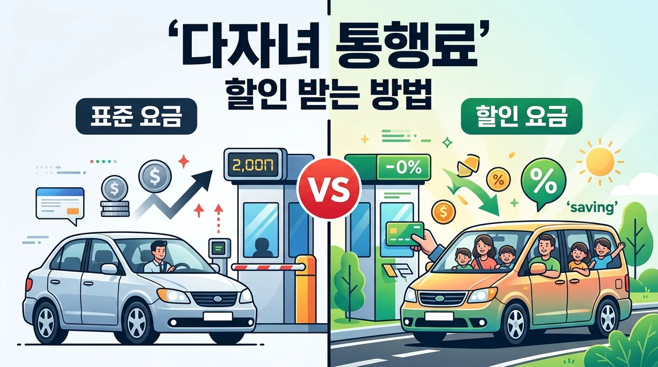 다자녀 고속도로 통행료 할인 사전등록 방법 및 신청 조건 정리