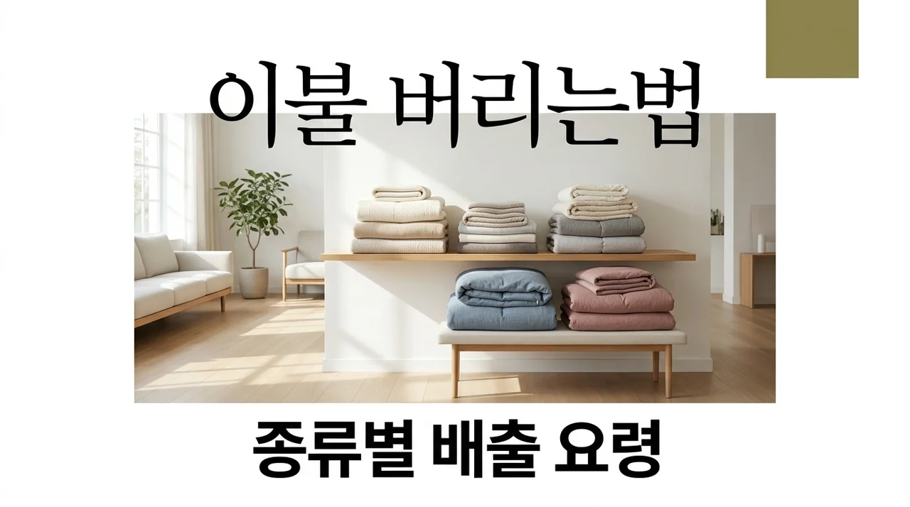 이불 버리는 방법 종류별 배출 요령과 과태료 피하는 꿀팁