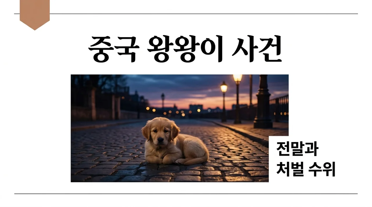 중국 왕왕이 사건 전말 14세 미만 처벌 논란과 동물보호법 실태