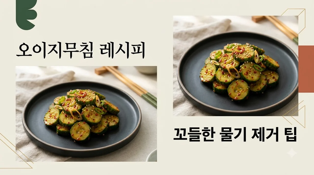 오이지무침 황금 레시피 꼬들하게 물기 없이 무치는법 꿀팁