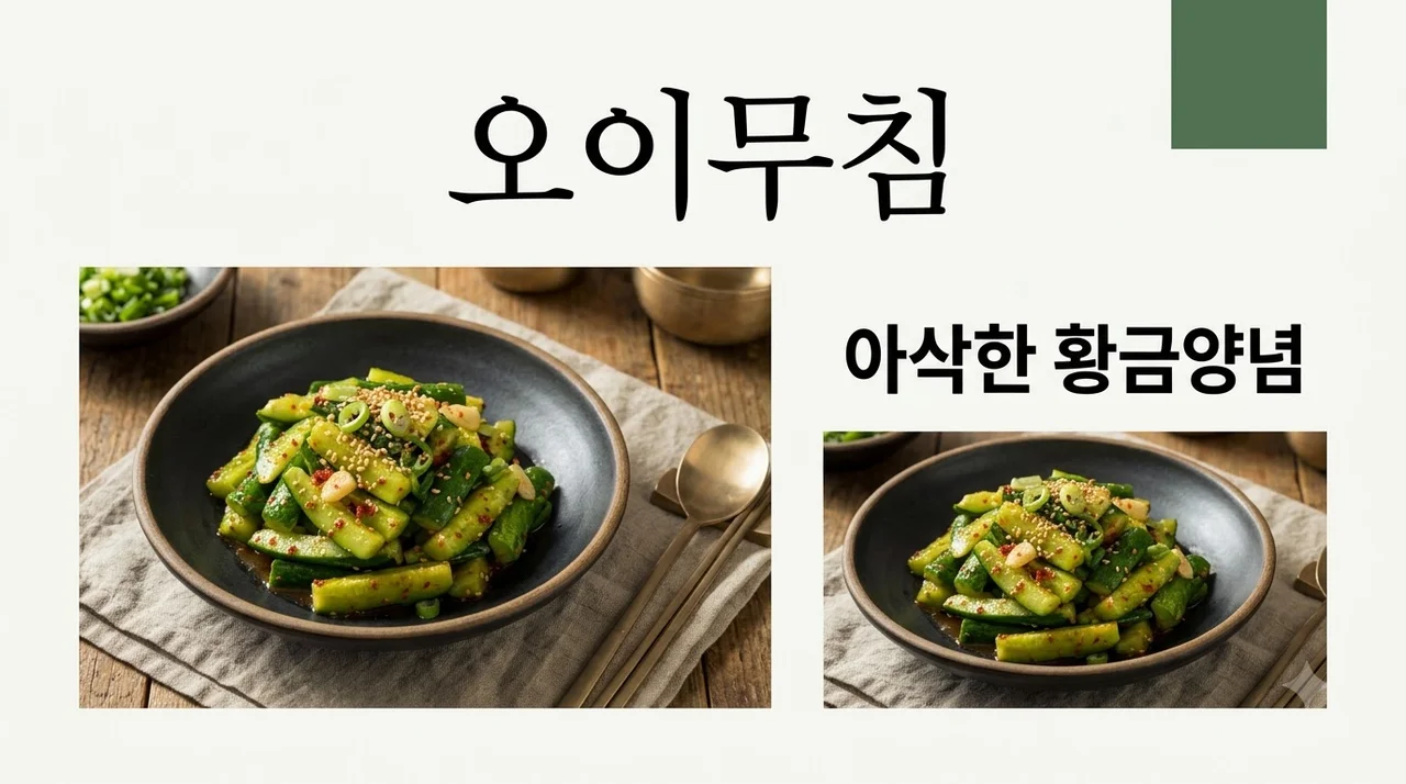 오이무침 황금레시피 물기 없이 아삭한 5분 양념 만들기