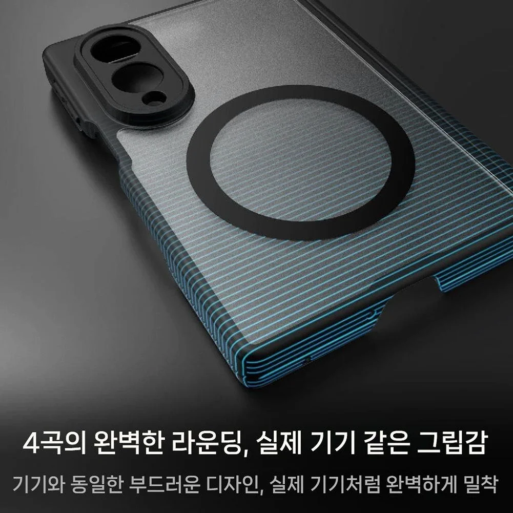 갤럭시z 폴드8 케이스 와이드 보호 실리콘 커버 먁세이프  자석 투명 매트 커버 상세 이미지 1