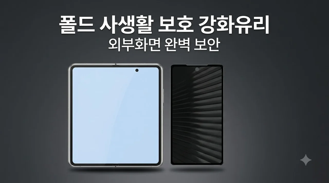 폴드 사생활보호필름 강화유리 외부화면 프라이버시필름 완벽보안