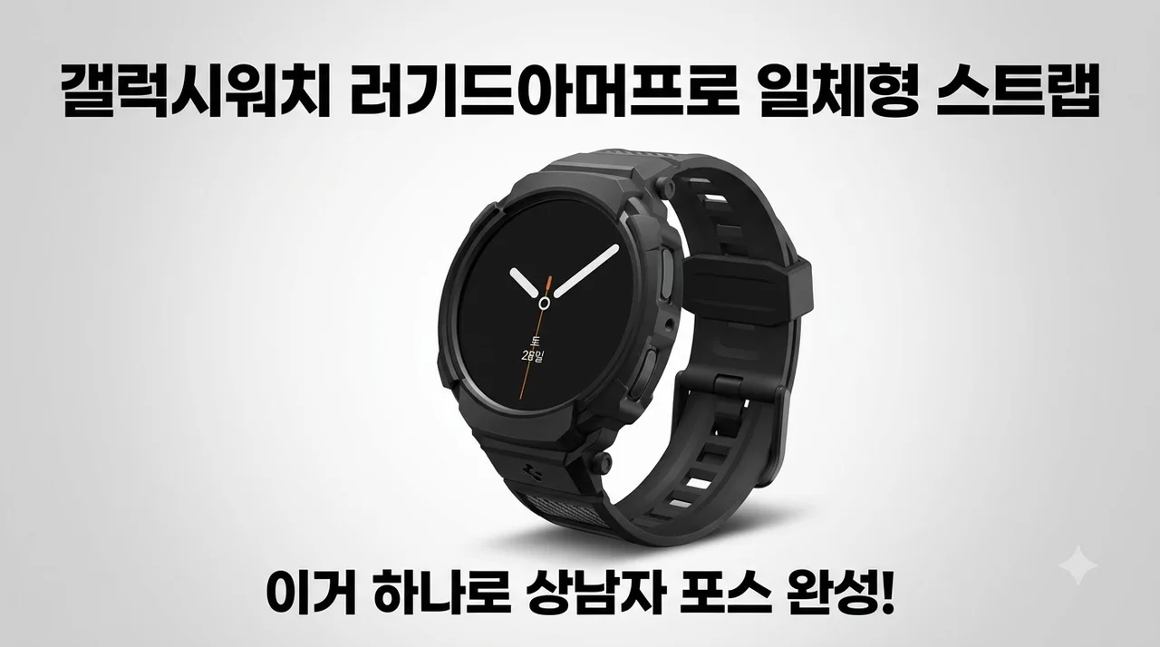 갤럭시워치 러기드아머프로 일체형 스트랩, 이거 하나로 상남자 포스 완성!