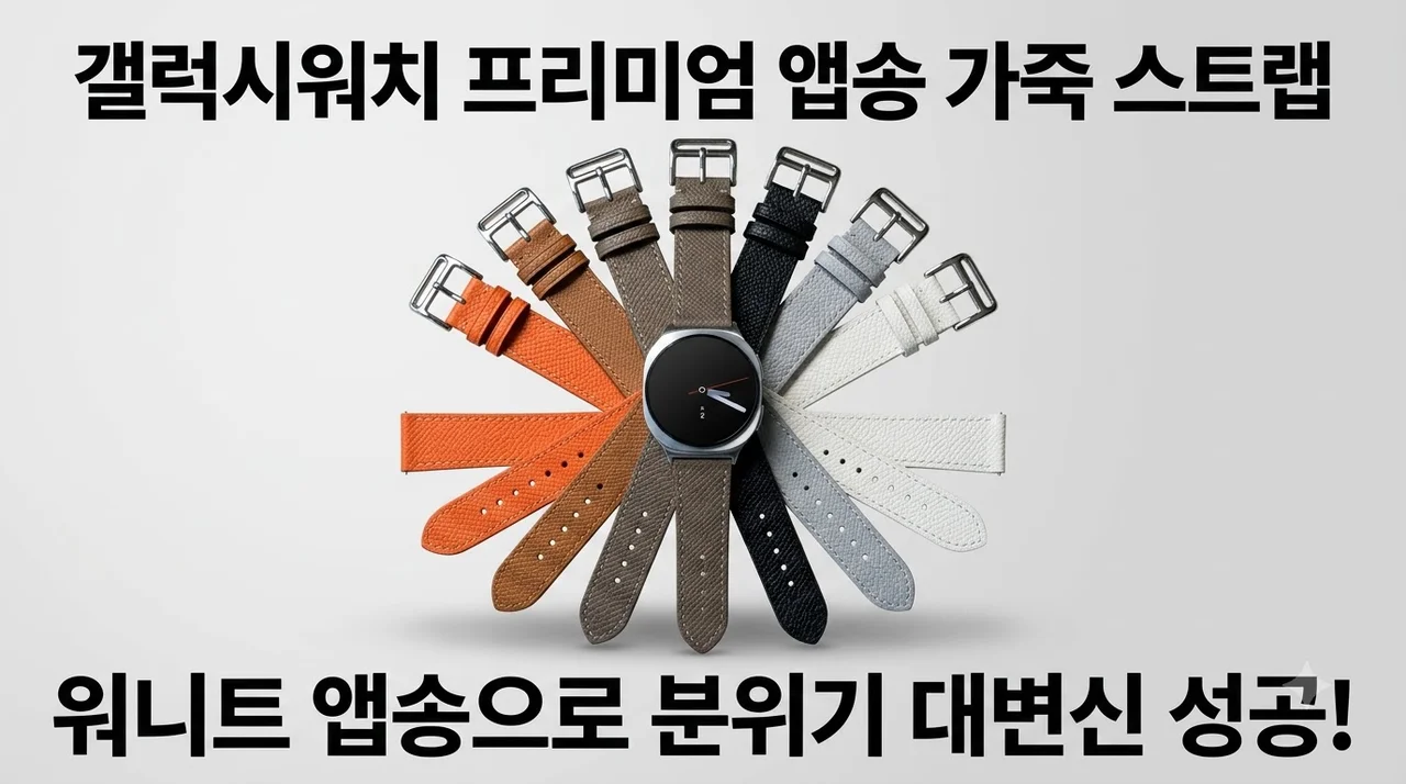 갤럭시워치 가죽 스트랩 워니트 앱송 시계줄로 분위기 대변신 성공