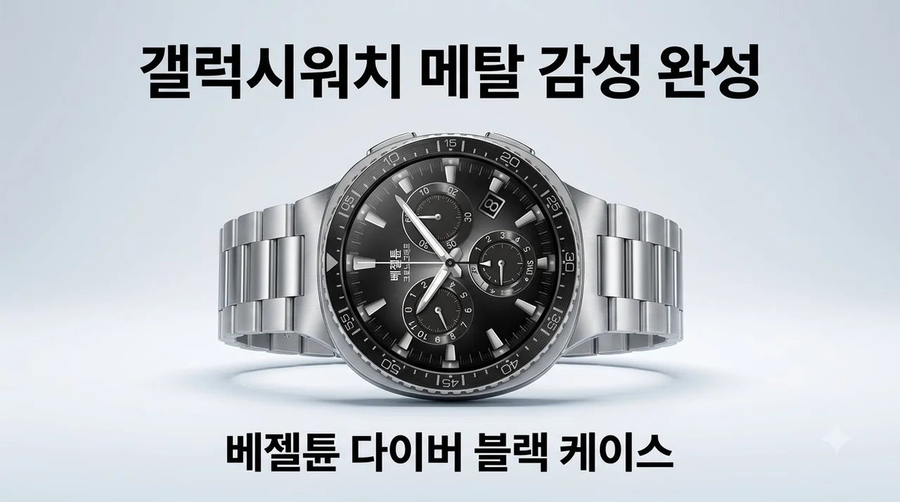 갤럭시워치 베젤링 케이스 베젤튠 다이버 블랙으로 메탈 시계 감성 내기
