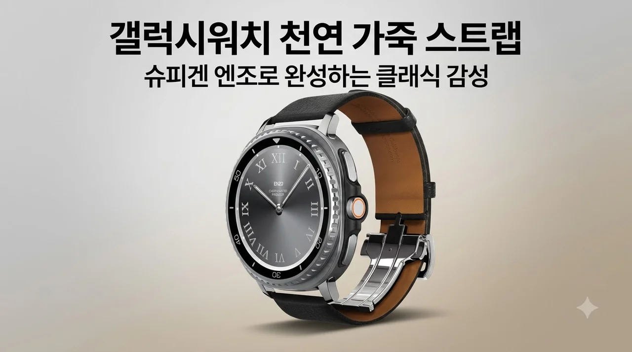 갤럭시워치 천연 가죽 스트랩 슈피겐 엔조로 완성하는 클래식 감성