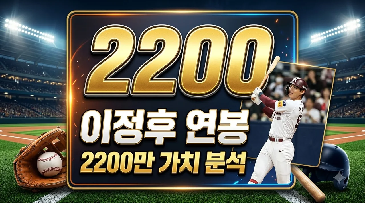 이정후 연봉 2200만 달러 정당성 분석! 가치와 경제적 효과 총정리