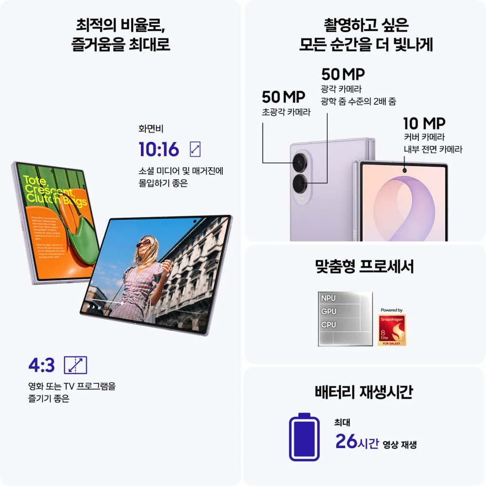 삼성 공식 갤럭시 Z폴드8 1TB SM-F971N 자급제 상세 이미지 5