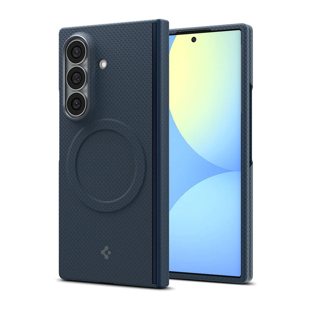 Qi2 20W 인증 갤럭시 맥세이프 케이스 초슬림 카본 에어스킨아라미드 맥핏 갤럭시Z 폴드8 울트라, 아라미드, 네이비 상세 이미지 5
