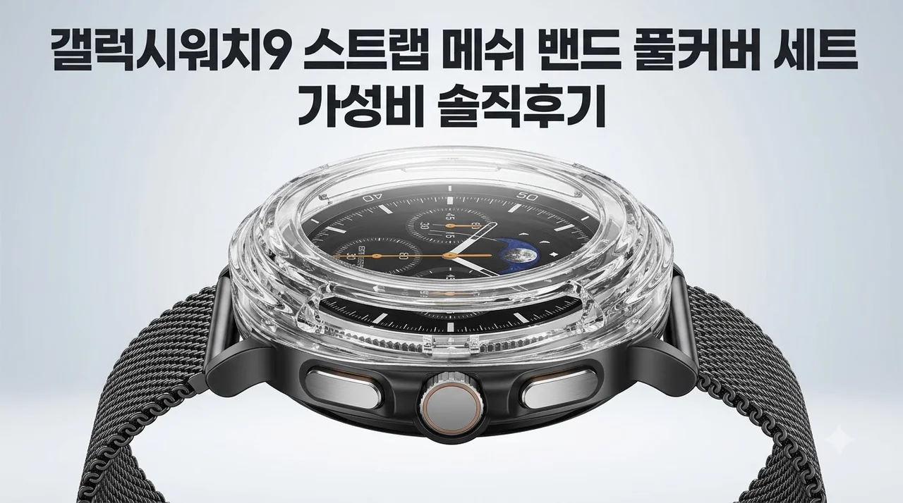 갤럭시워치9 스트랩 메쉬 밴드 풀커버 세트 가성비 솔직후기