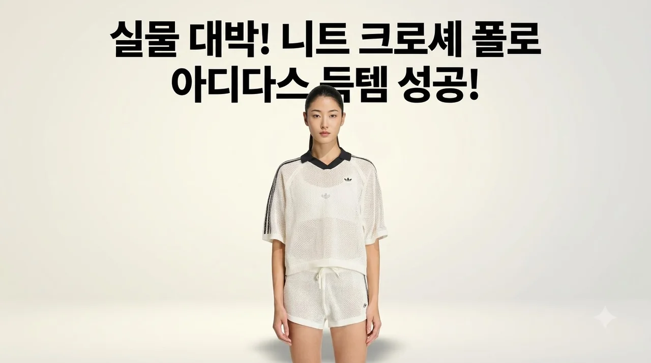 아디다스 니트 크로셰 폴로 KC6490 실물 대박 득템 후기