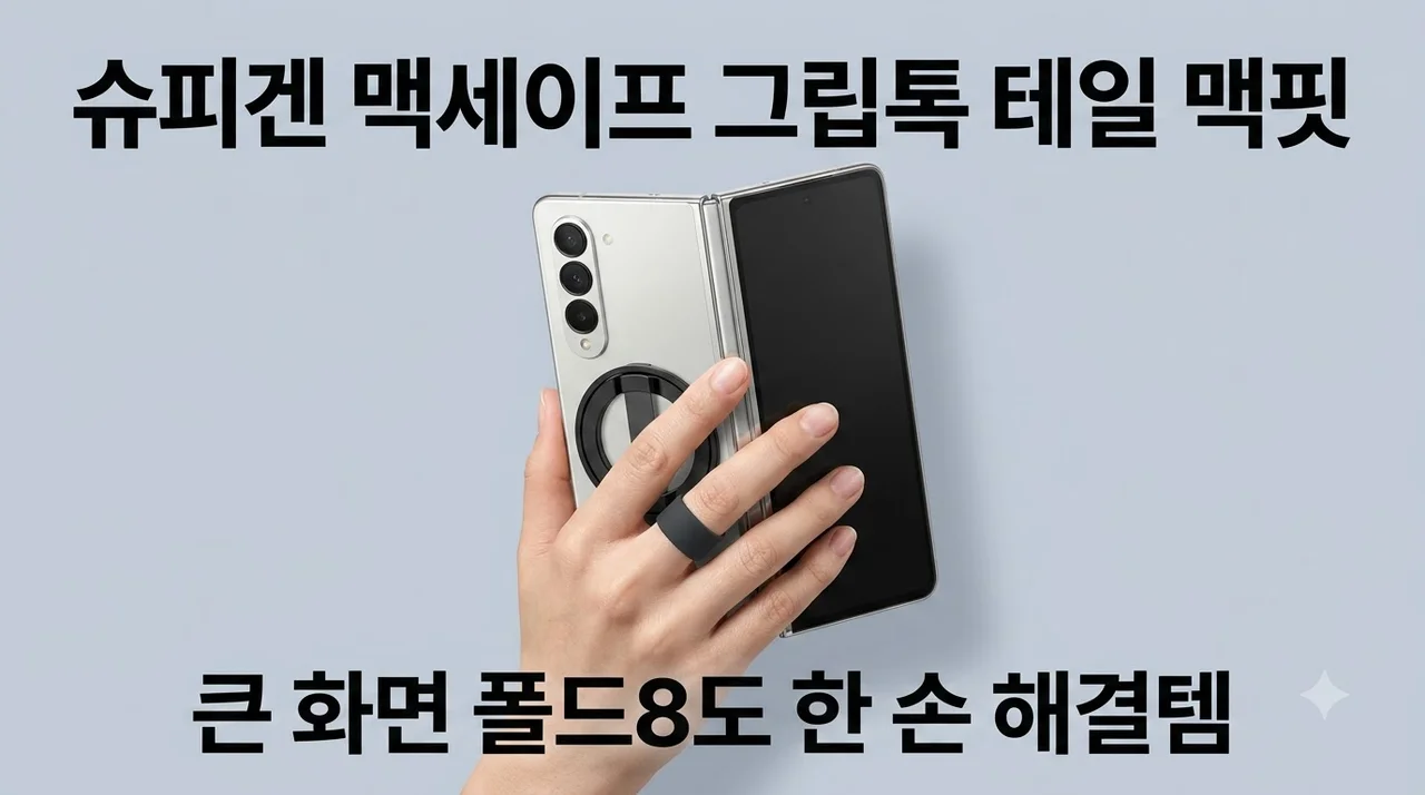 슈피겐 맥세이프 그립톡 테일 맥핏, 큰 화면 폴드8도 한 손 해결템
