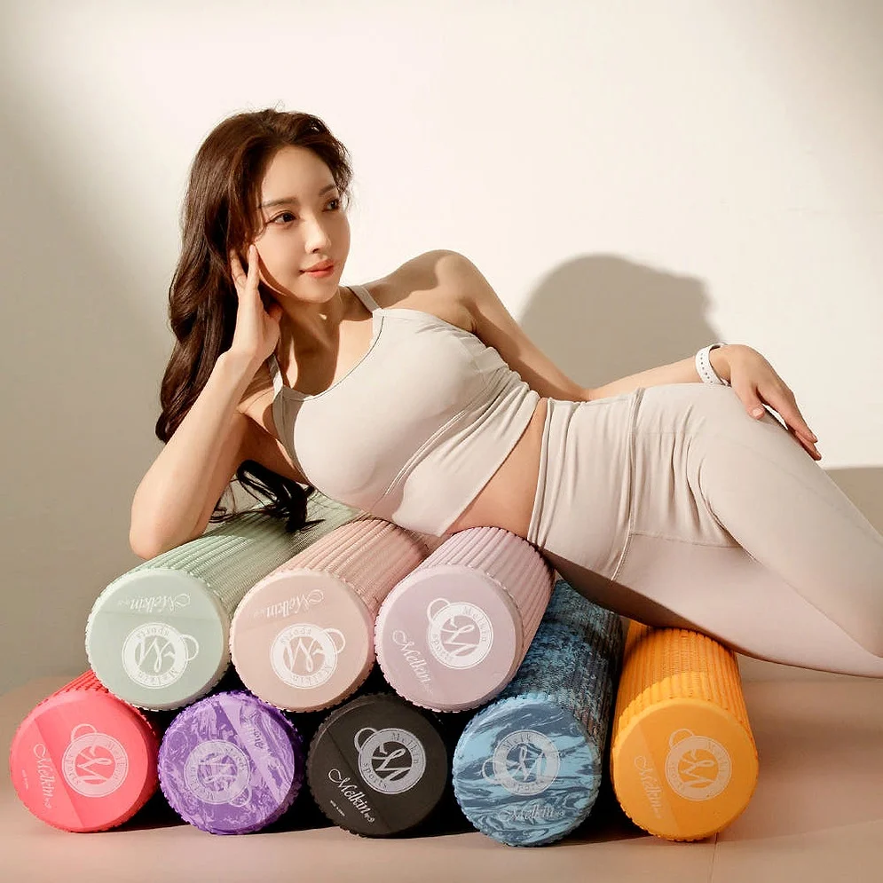 멜킨 EVA 폼롤러 45cm 스트레칭 휴대용 돌기폼롤러 필라테스 종아리 마사지 하드 원형 상세 이미지 2