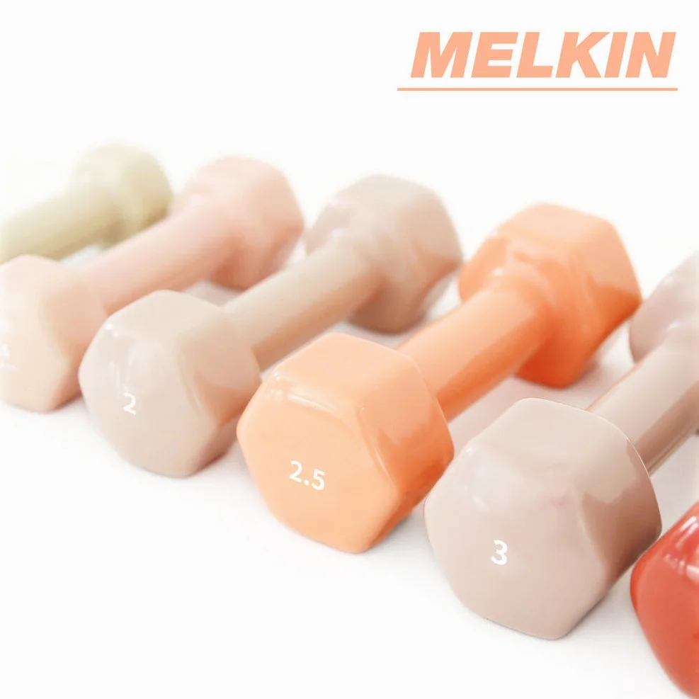 멜킨 미용 아령 PVC 스위티 덤벨 3kg 2개 세트 여성 필라테스 홈트 헬스 다이어트 상세 이미지 1