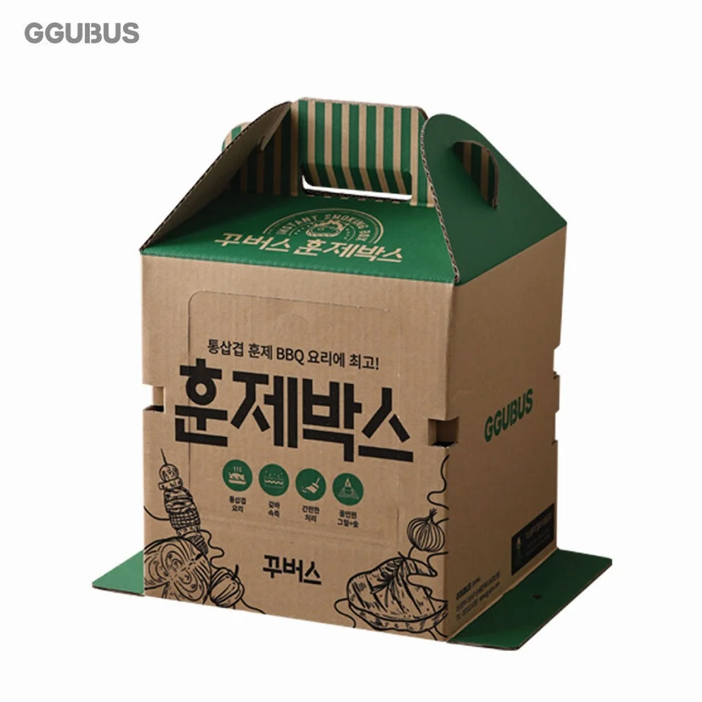 꾸버스 훈제박스 바베큐그릴 캠핑 일회용 접이식 훈제 직화 오리지널 BBQ 상세 이미지 5