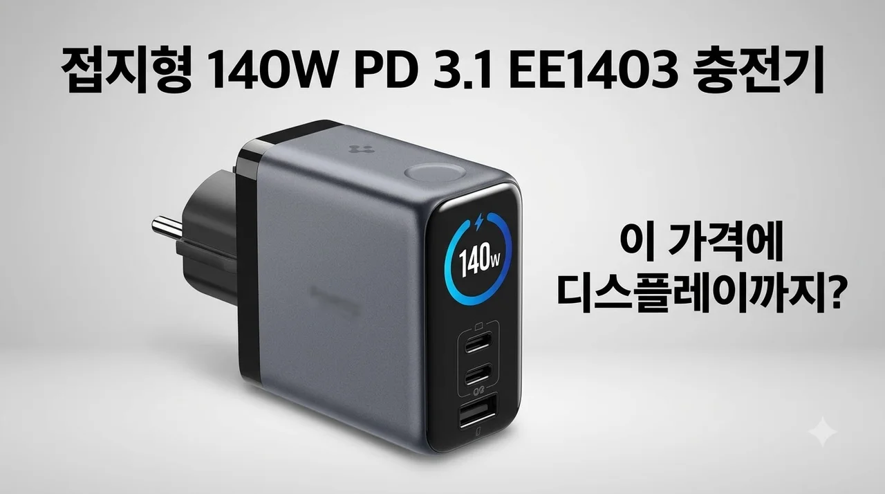 접지형 140W PD 3.1 EE1403 충전기, 이 가격에 디스플레이까지?