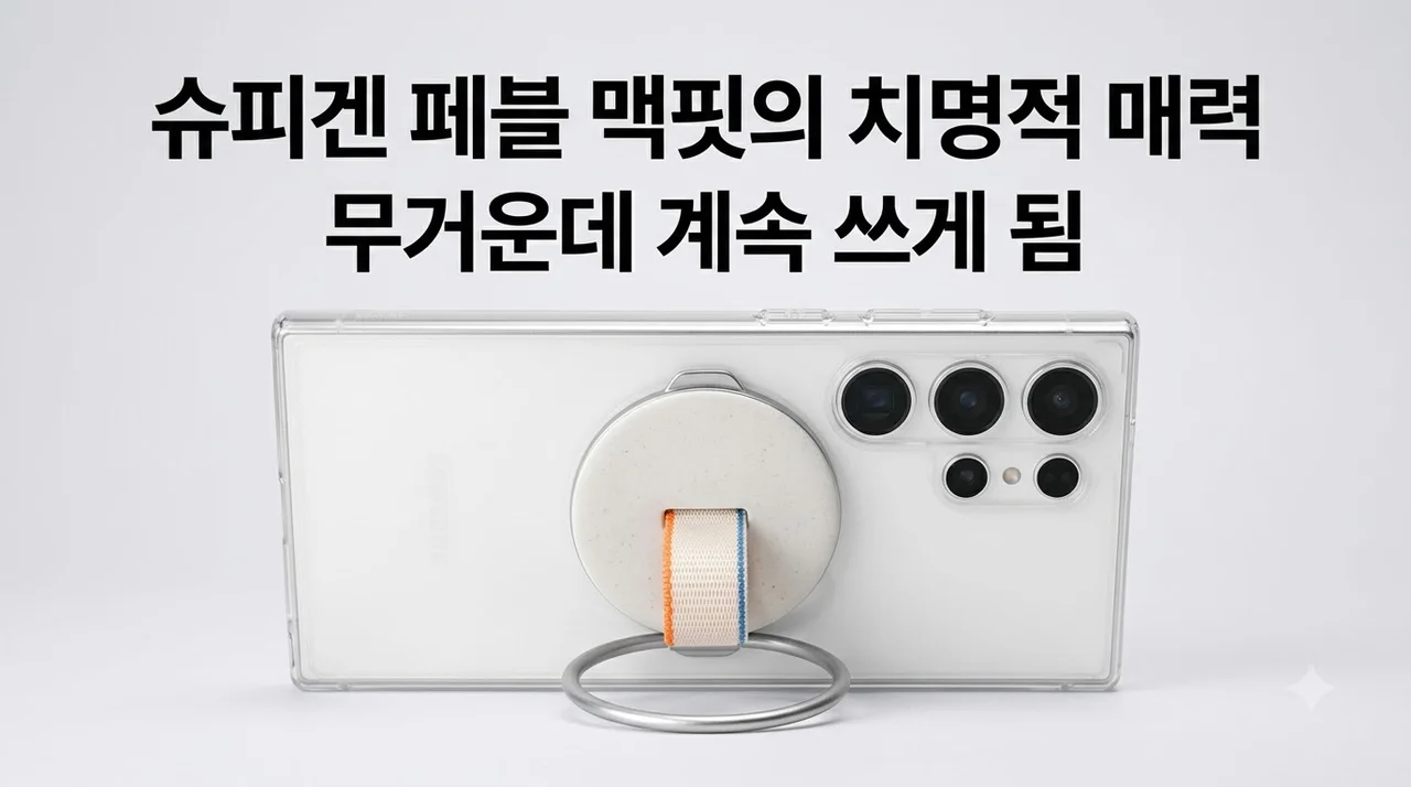 슈피겐 맥세이프 그립톡 페블 맥핏, 무거운데 계속 쓰게 되는 치명적인 매력