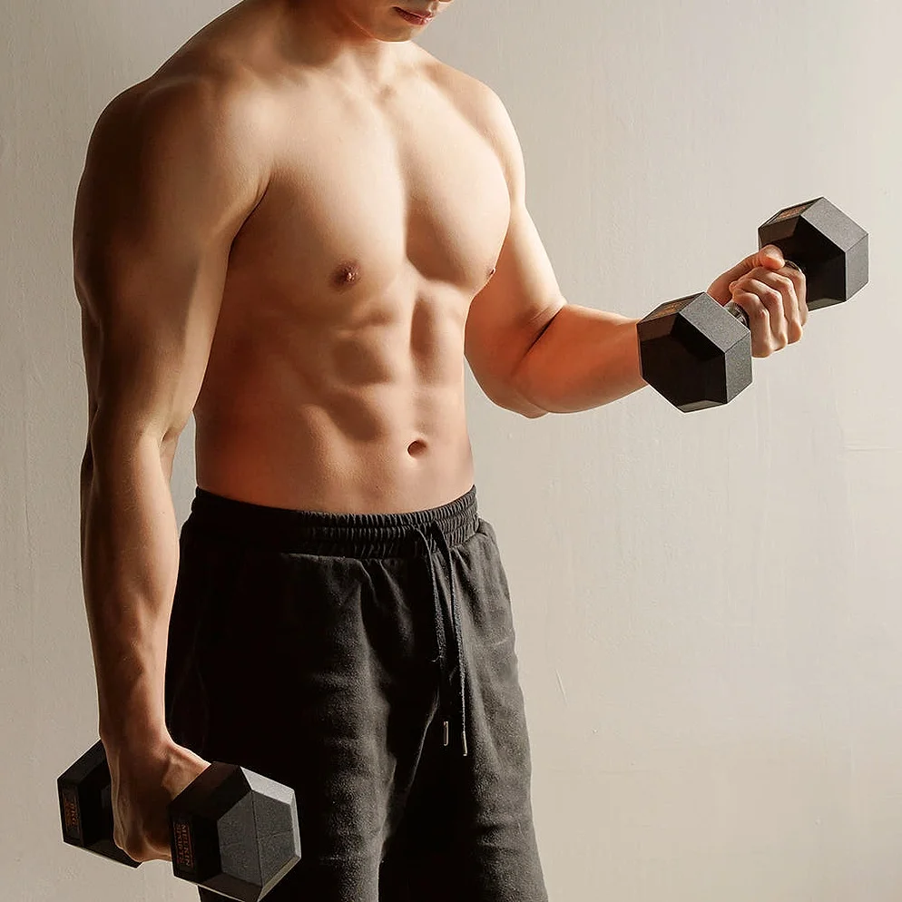 멜킨 고무 육각 덤벨 8kg 홈트레이닝 헬스장 크로스핏 운동 기구 근력 홈짐 아령 상세 이미지 1