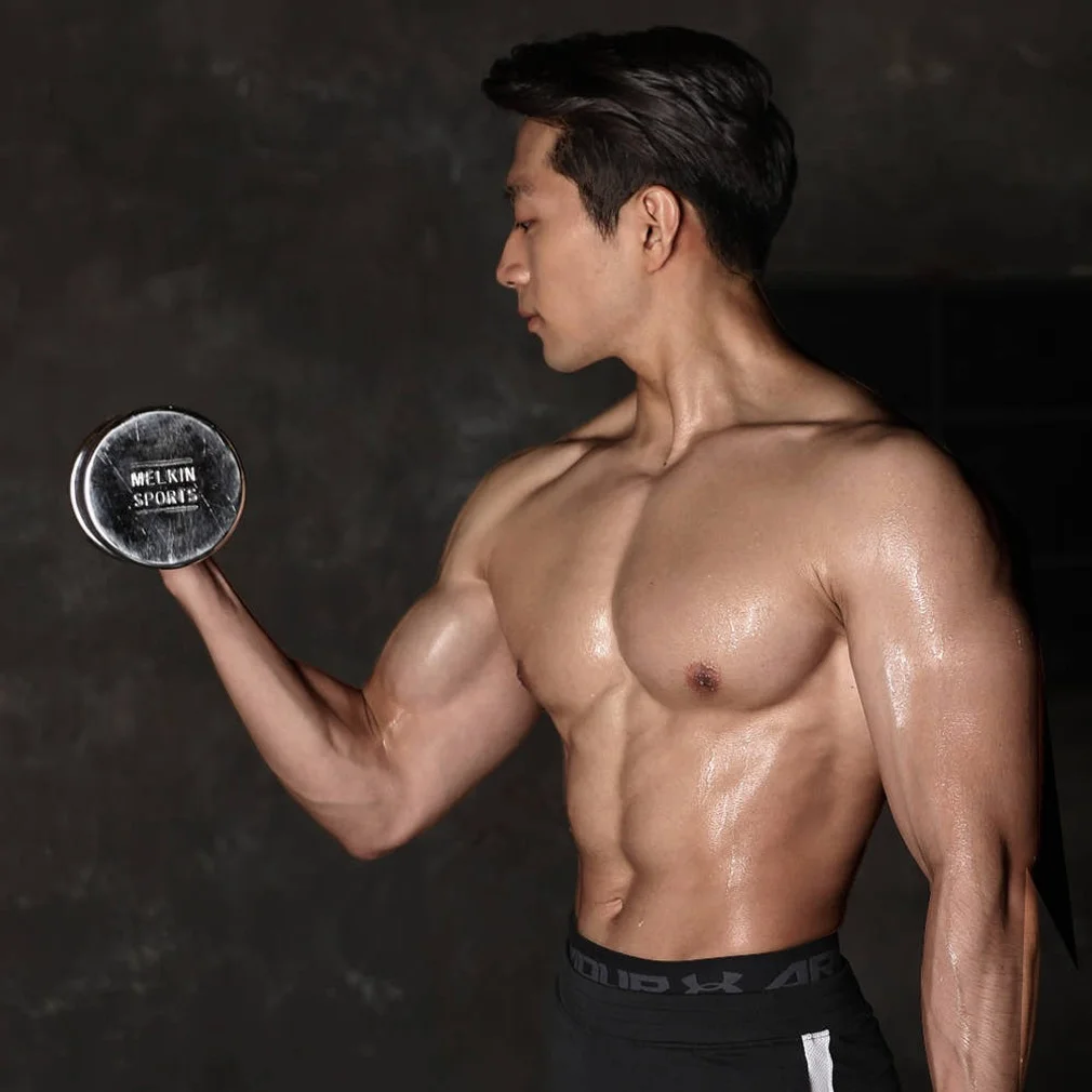 멜킨 고무 육각 덤벨 8kg 홈트레이닝 헬스장 크로스핏 운동 기구 근력 홈짐 아령 상세 이미지 2