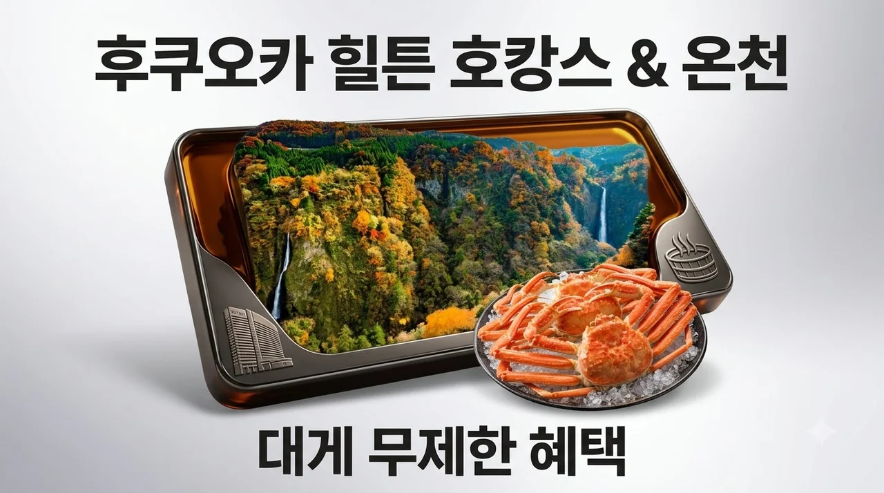 후쿠오카 3일 힐튼 호캉스와 온천에 대게 무제한