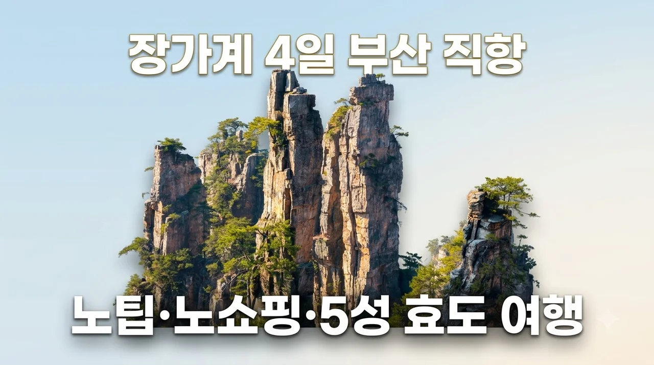 장가계 4일 부산 직항, 노팁·노쇼핑·5성 호텔로 떠나는 완벽한 효도 여행