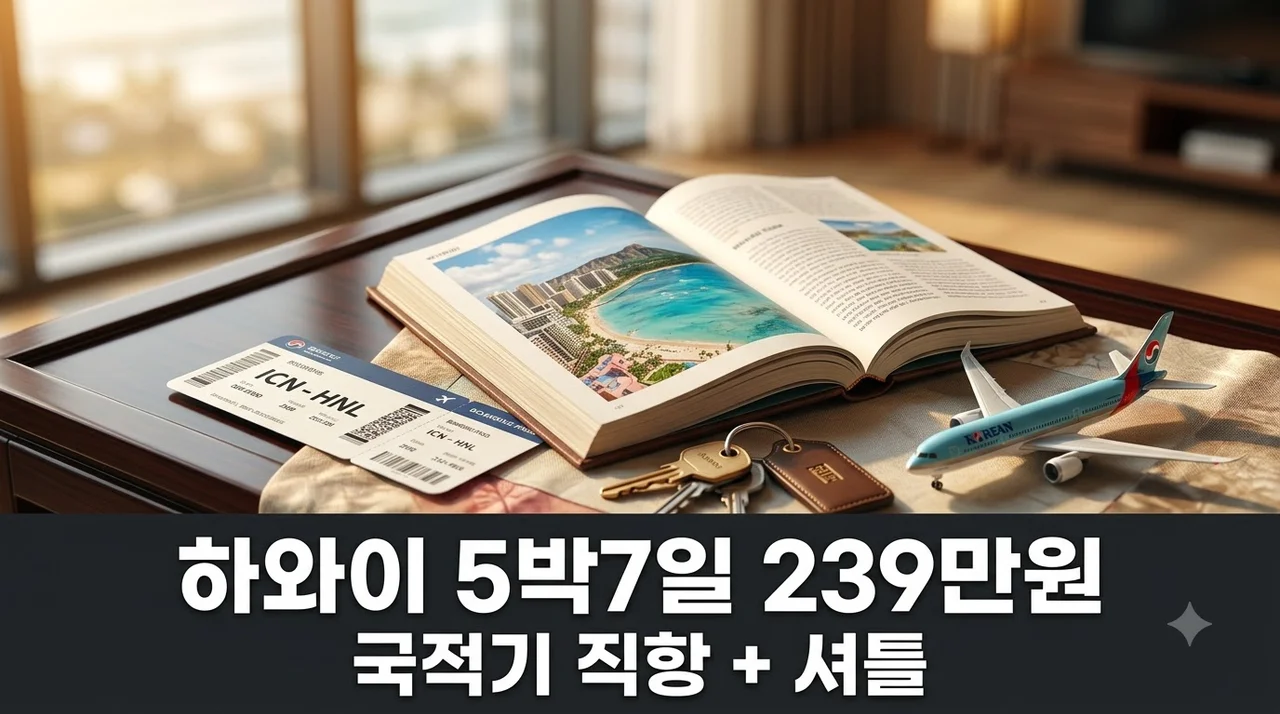 하와이 5박7일, 239만원에 국적기 직항과 와이키키 호텔 셔틀까지
