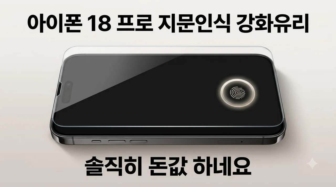 지문인식 강화유리 액정보호필름 아이폰18 프로 솔직히 돈값 하네요