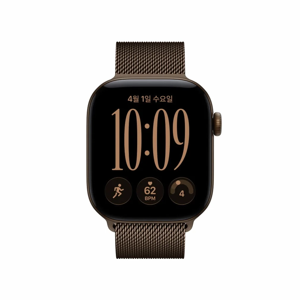 (2차 예약) 공식 애플워치 12 GPS 42mm 다크 브론즈 알루미늄, 다크 브론즈 밀레니즈 루프 MKDC4KH/A 상세 이미지 1