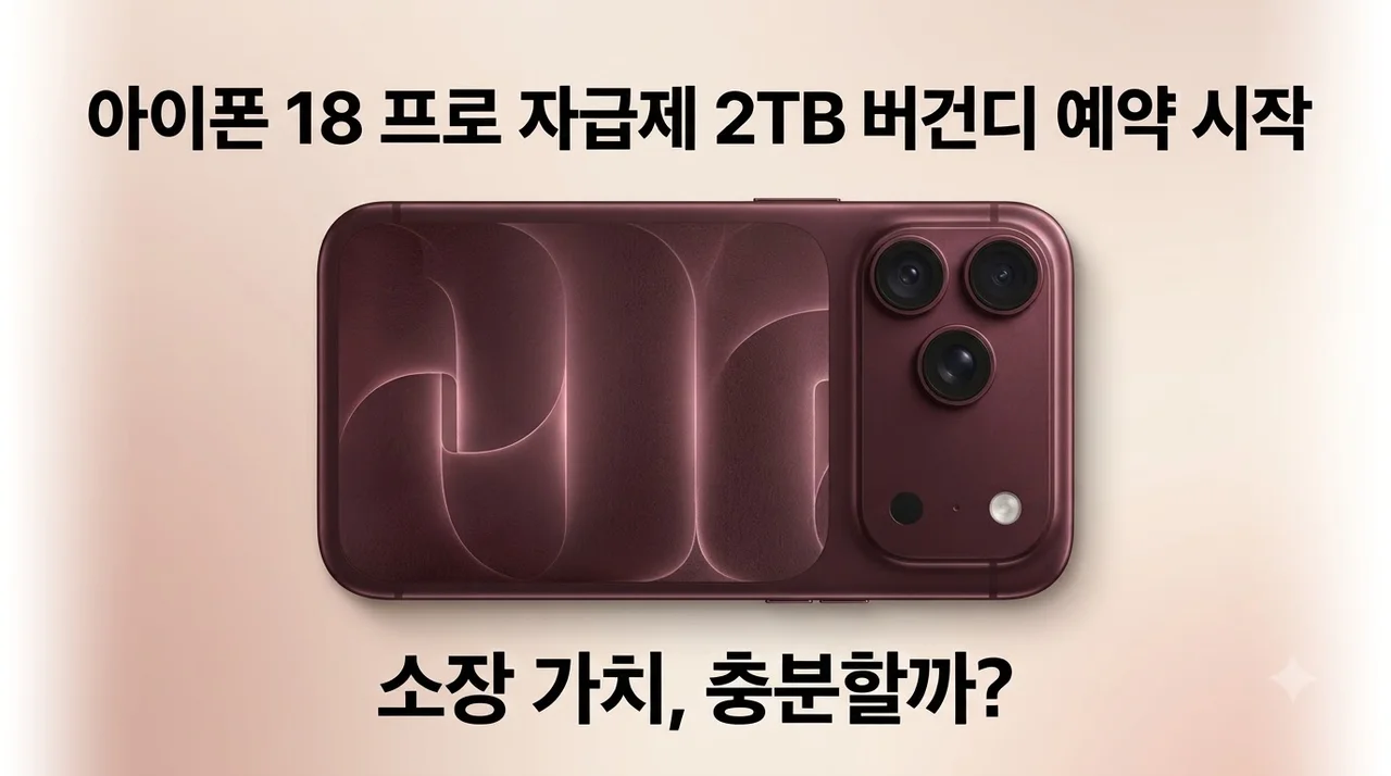 아이폰 18 프로 자급제 2TB 버건디 예약 시작, 소장 가치 충분할까?
