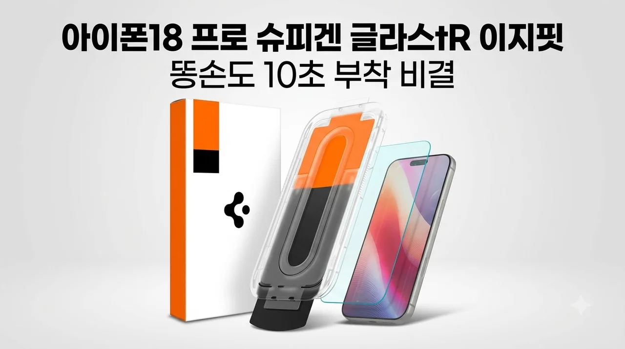 아이폰18 프로 슈피겐 글라스tR 이지핏, 똥손도 10초 부착 비결