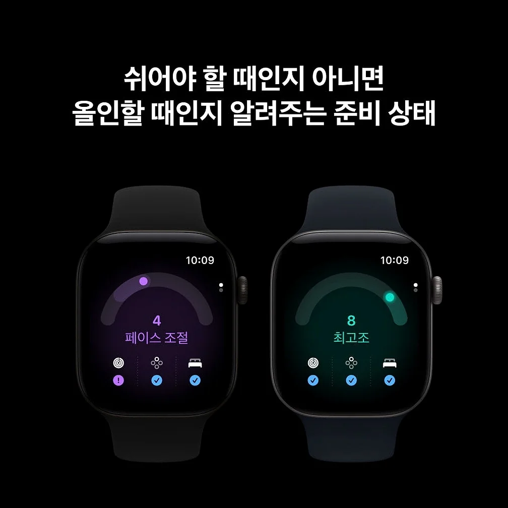 (1차 예약) 공식 애플워치 12 GPS 46mm 다크 브론즈 알루미늄, 올리브 스포츠 밴드 (S/M) MJEQ4KH/A 상세 이미지 2