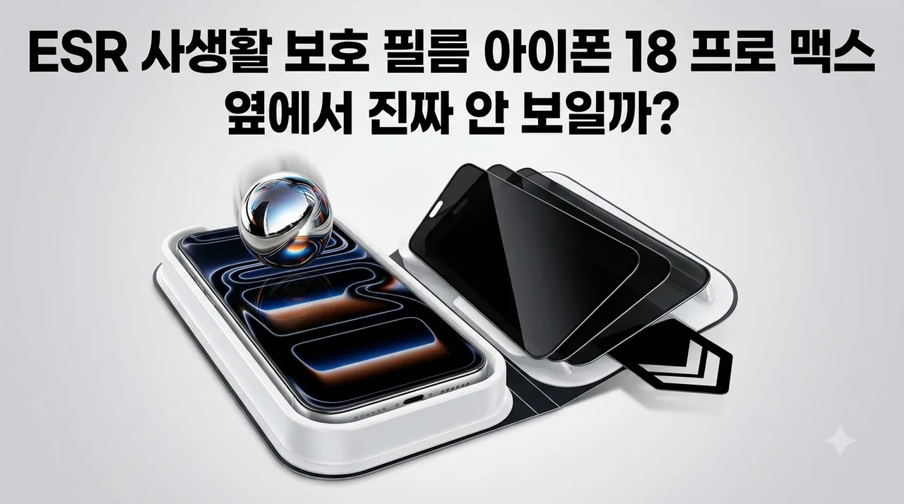 ESR 사생활 보호 필름 아이폰 18 프로 맥스, 옆에서 진짜 안 보일까?