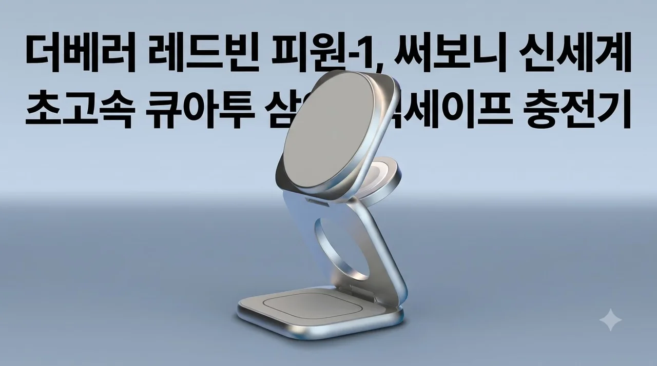 더베러 초고속 QI2.2 3IN1 맥세이프충전기 레드빈 P1-M 써보니 신세계