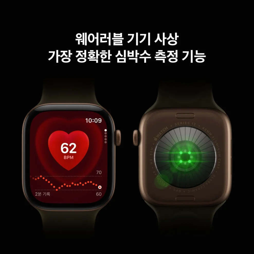 (1차 예약) 공식 애플워치 12 셀룰러 42mm 래디언트 골드 티타늄, 버건디 스포츠 밴드 (M/L) MJGK4KH/A 상세 이미지 6