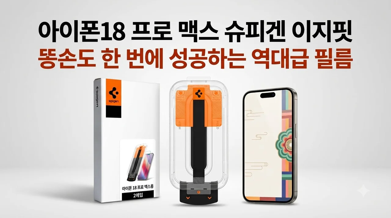 아이폰18 프로 맥스 슈피겐 이지핏, 똥손도 한 번에 성공하는 역대급 필름
