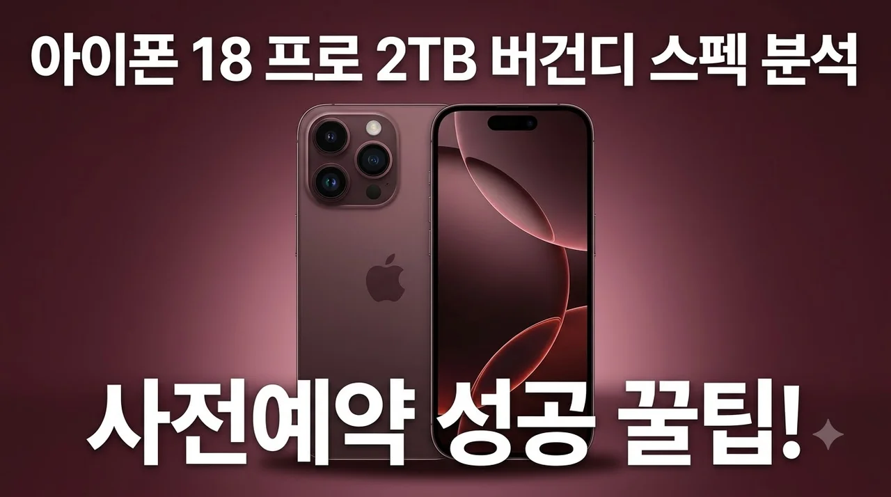 아이폰 18 프로 2TB 버건디 자급제 사전예약 성공 꿀팁과 스펙 분석