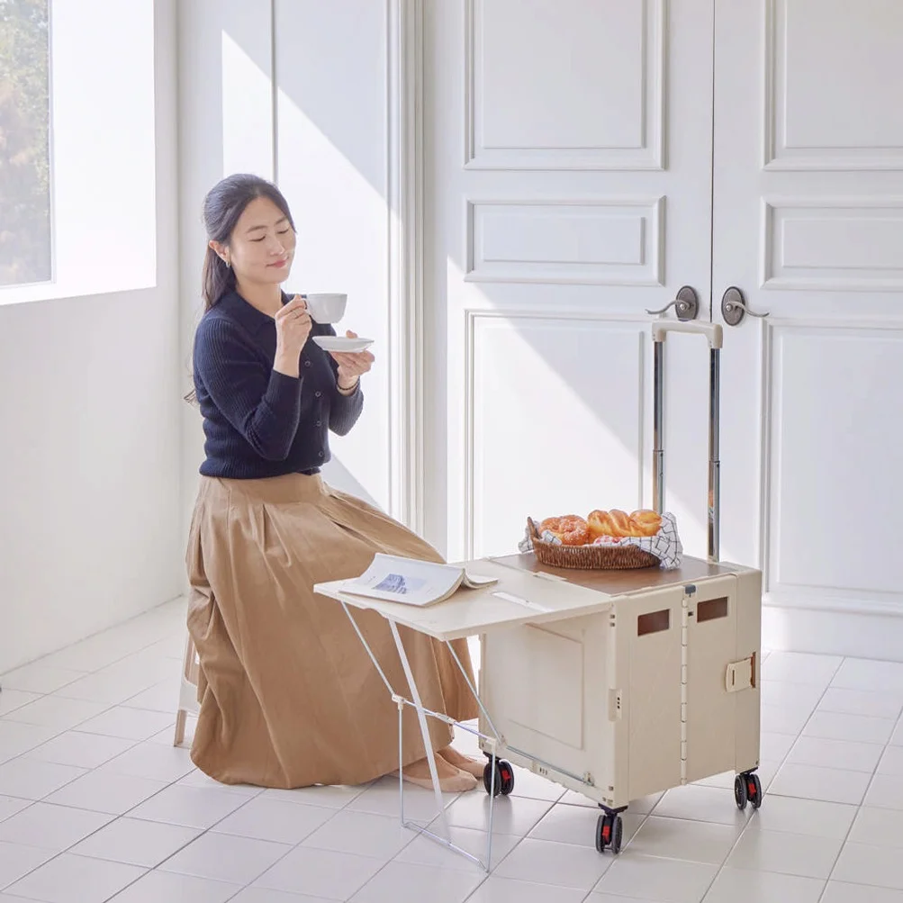 랄라 접이식카트 박스 시장 장바구니캐리어 마트 손수레 핸드 쇼핑 폴딩카트 4바퀴L 상세 이미지 3