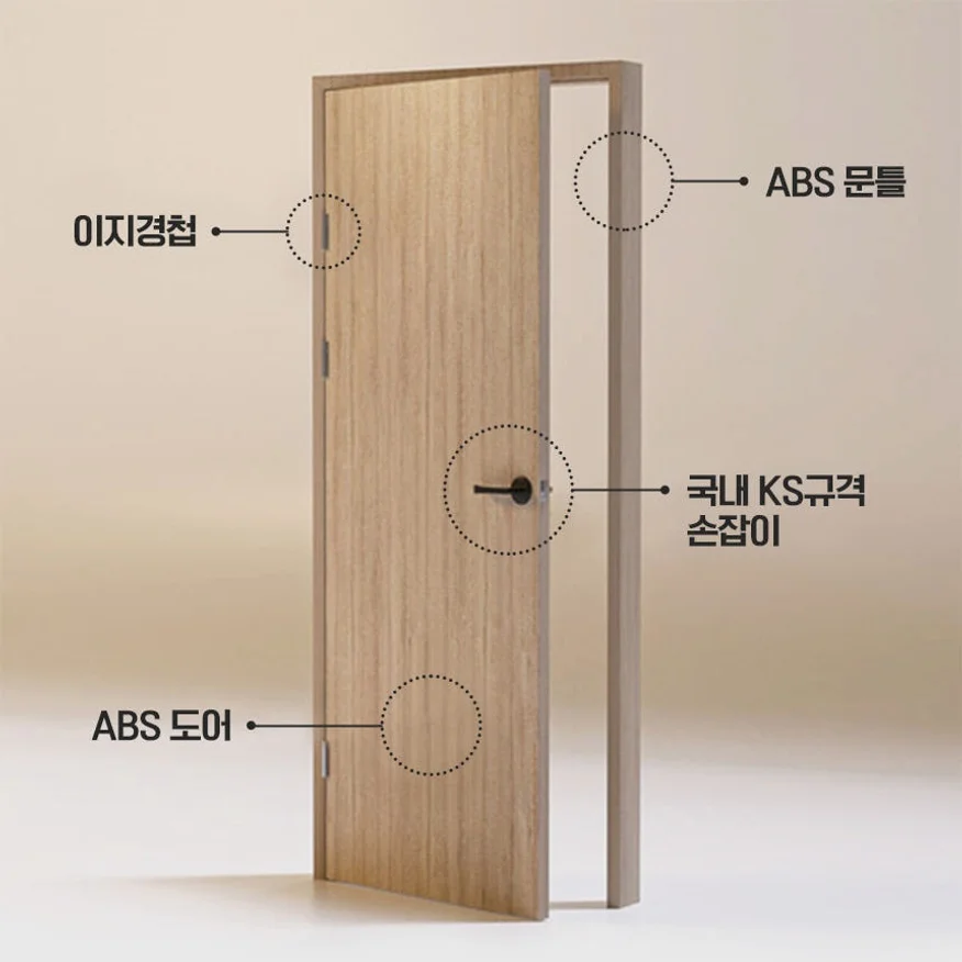 방문교체 ABS도어 화장실문 시공설치 / ABS도어 교체 상세 이미지 3