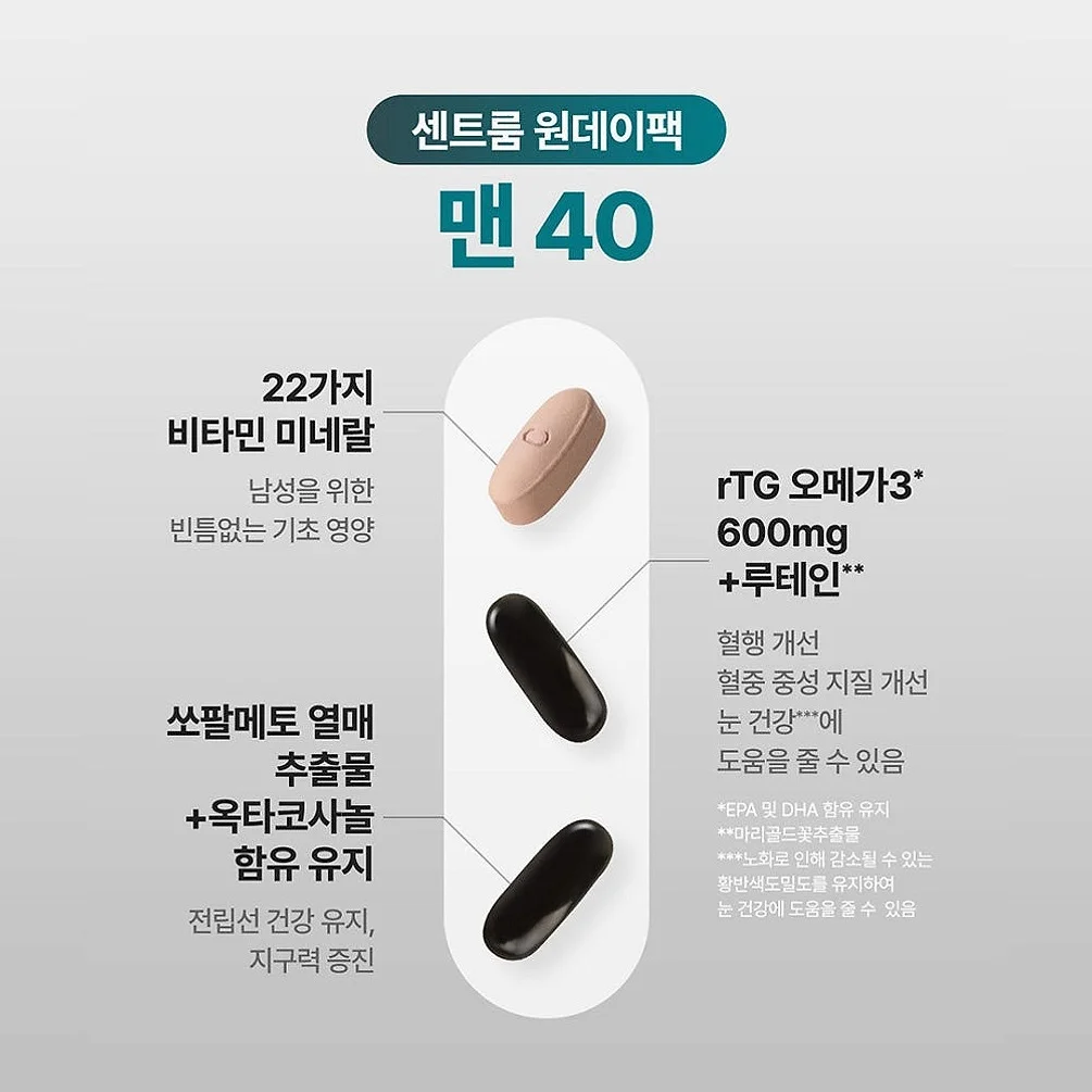 센트룸 원데이팩 맨 40 30개입, 1개 상세 이미지 1
