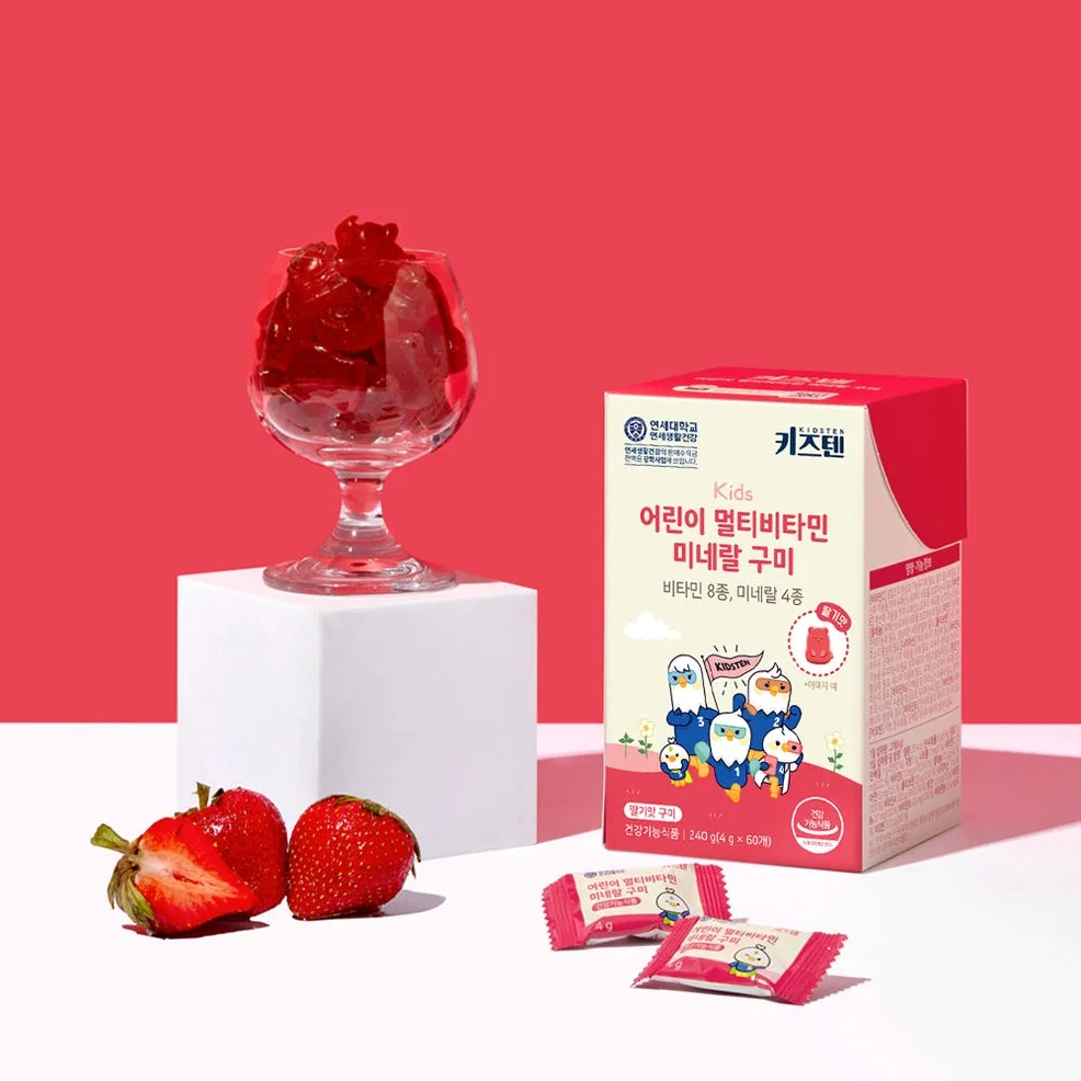 연세 키즈텐 초등학생 어린이 유아 종합 멀티 비타민 미네랄 꾸미 젤리 60구미, 4개 상세 이미지 2